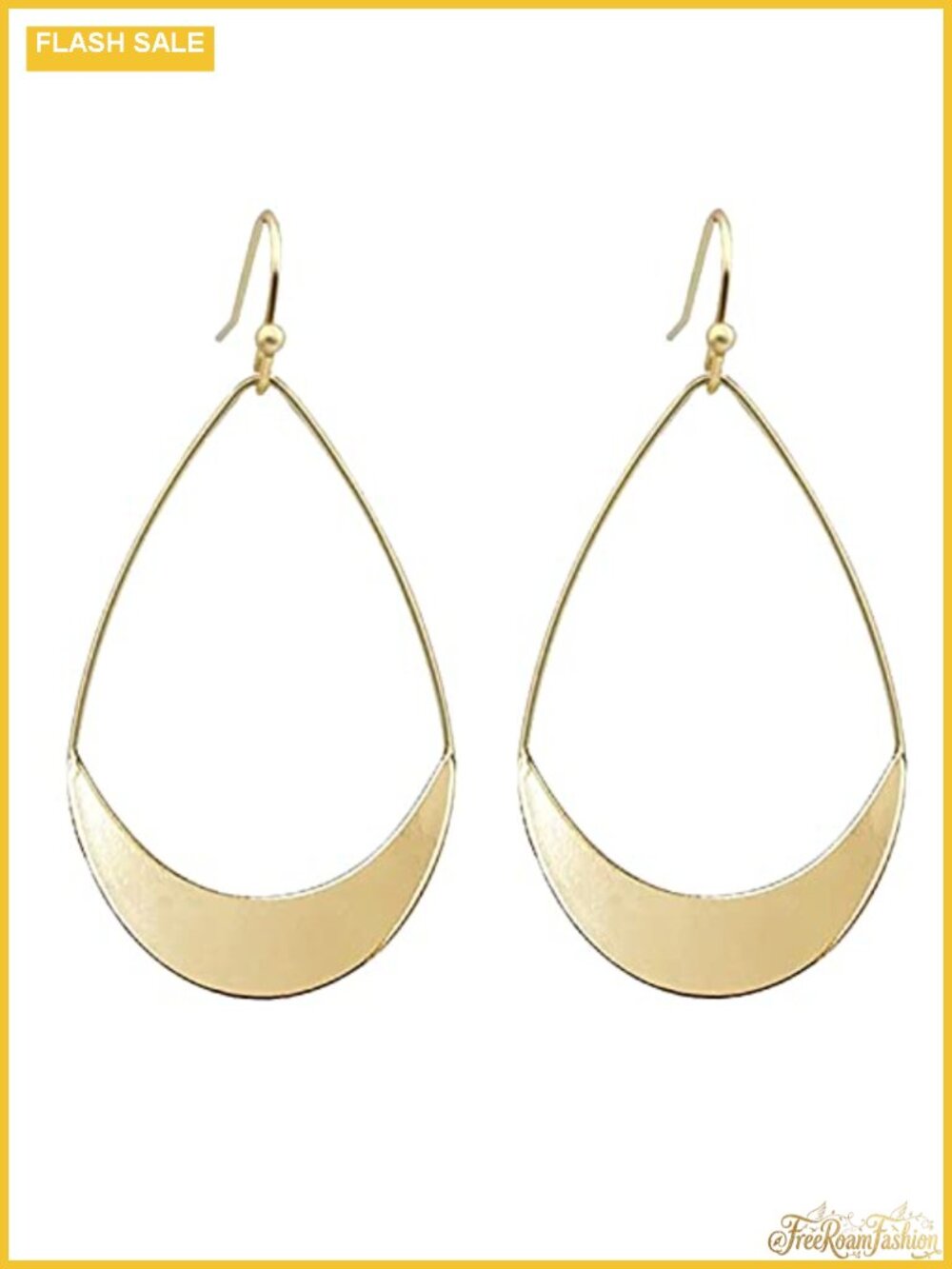 Teardrop Dangle Earrings Boho Lightweight Hollow Metal Drop